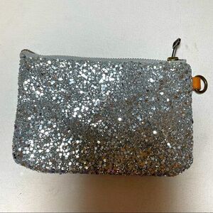 Crewcuts silver glitter pouch